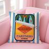 Cushion Cover Sardines in A Tin with Striped Short Plush Soft DoubleSided Printing Pillow Case Cozy Sofa Bedroom Home Decor