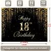 Party Banner 1. Decorative Background for a 18-year-old Birthday Party for Both Boys and Girls, with Black and Gold Color DJH