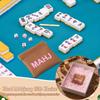 PU Leather Mahjong Score Card Pouch with Auto-Close Spring Frame, Small Storage Case for Home Table Use and Travel