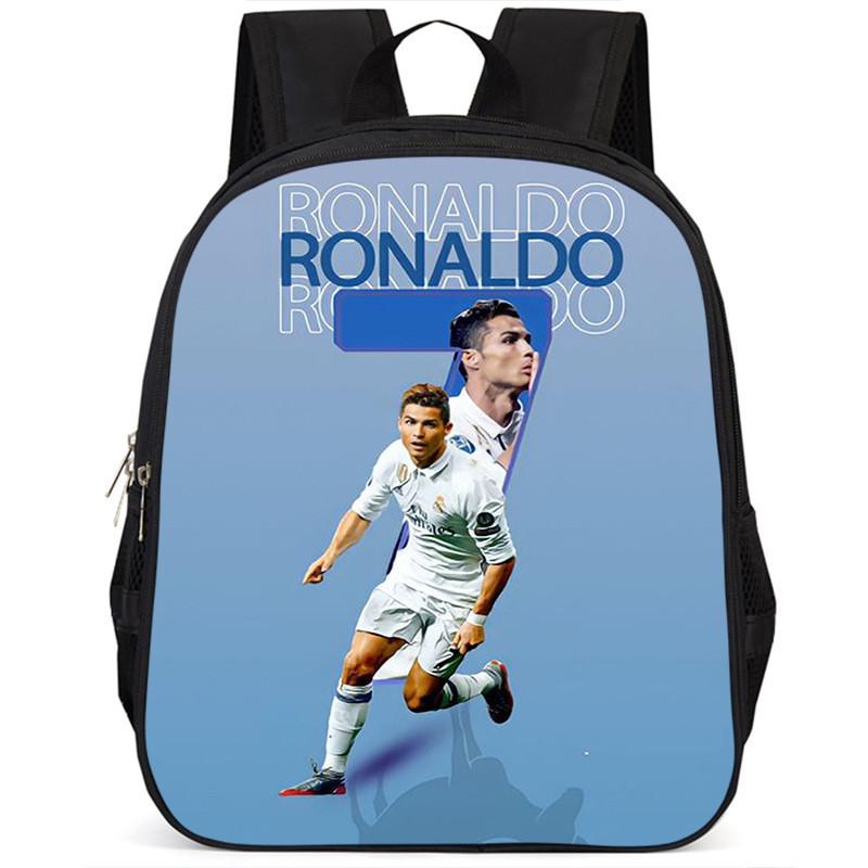 Spacious 15 Inch Cristiano Ronaldo School Backpack For Kids Lightweight Oxford Fabric