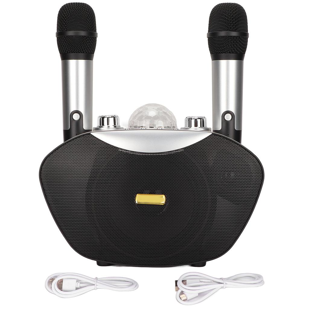 Bluetooth Karaoke Speaker Portable Colorful Light Karaoke Machine Set with 2 Wireless Mic for Party