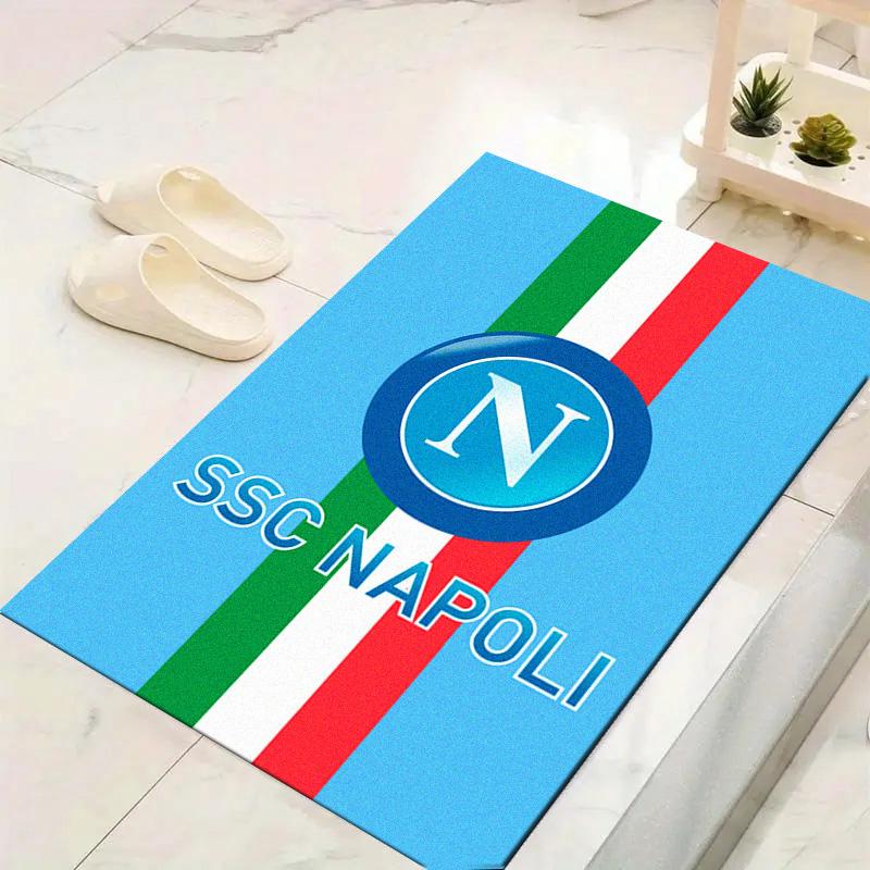 Tappeto Napoli FC per Soggiorno Camera da Letto Casa Decorazione Divano, Tappetino Antiscivolo per Giochi Bambini