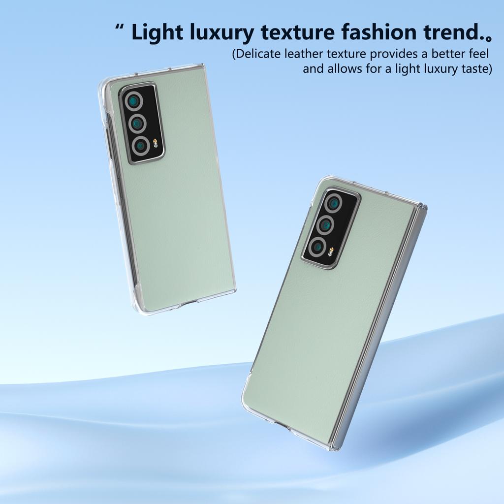 For Honor Magic Vs2 5G Case Transparent Edge Leather+PC Phone Cover