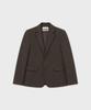 WORK ON BODY OFF Lane Semi-Overfit Check Wool Blazer [Dark Brown]