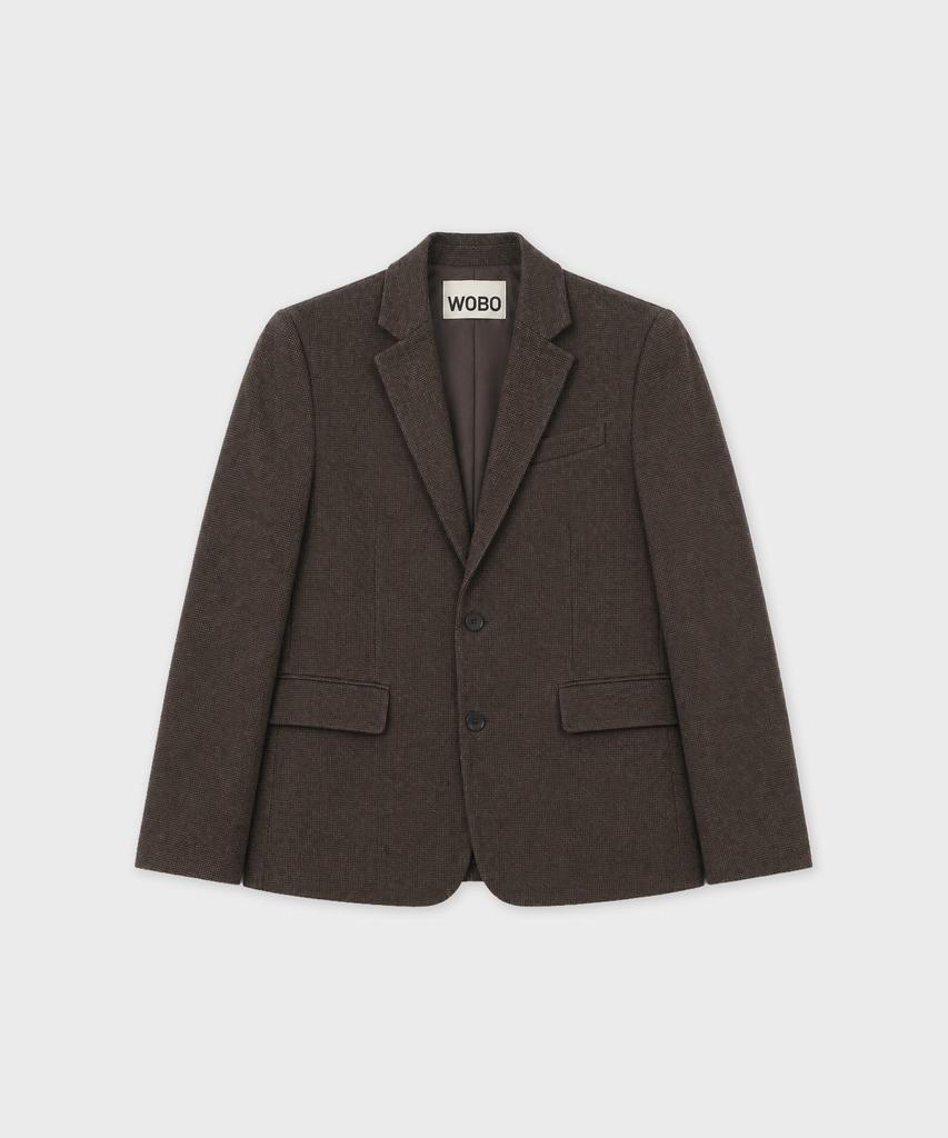 WORK ON BODY OFF Lane Semi-Overfit Check Wool Blazer [Dark Brown]