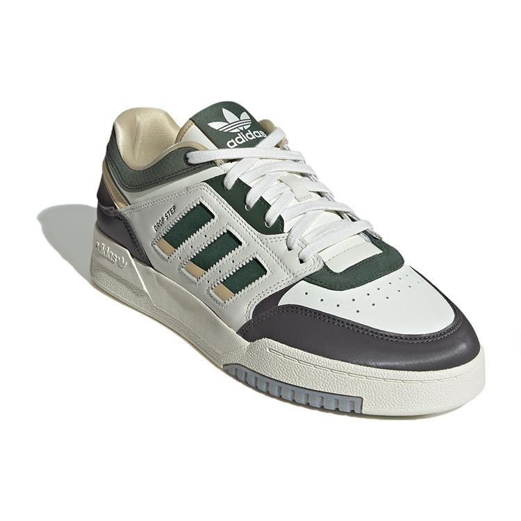 Adidas Originals Drop Step Synthetic Leather Non-Slip Low-Top Skate Shoes Unisex Sneakers White Green IG6065