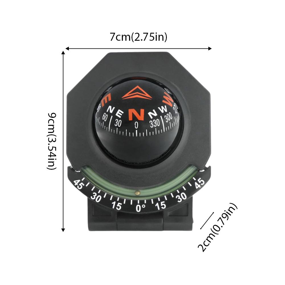 Car Dashboard Compass WithSlope Meter 2-In-1 Foldable High Precision Navigation Car Mount Compass Ball Compass For Vehicle Boat