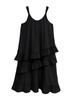 Xitao Loose Patchwork Ruffles Sling Dress Temperament Casual Women HQQ2317