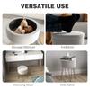 5L Velvet-Feel Storage Ottoman - Cream White