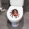 Bathroom Renovation Sticker Octopus Toilet Seat Sticker, 3D Water Tank Waterproof PVC Cute Marine Animal Home Decoration Cover Decal, Self-Adhesive