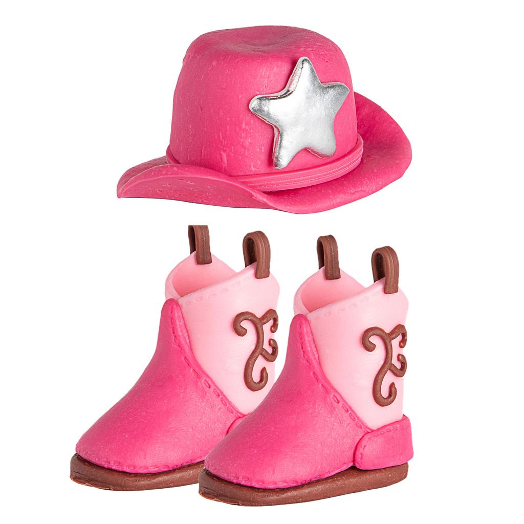 3 Stück Rosa Cowboy Kuchen Dekorationen Cowboyhut Stiefel Kuchenaufsätze Western Cowgirl Geburtstag für Western Themenparty Gastgeschenke Zubehör