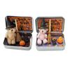 Halloween Bear In A Box Handmade Cute Witch Bear In A Tin for Trick or Treat Miniature Plush Bear with Broom Pumpkin Cat Halloween Party Gift