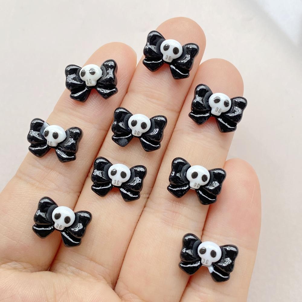 20Pcs Cute Cartoon Halloween cat, pumpkin, bat Nail Art Resin Designer Charms DIY Craft For Nail 3D Decorations Jewelry