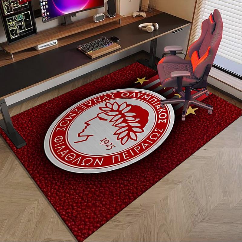 Olympiacos Fc: Red And Black Pride Area Rug Office rug, Chair Rug, Decor Carpet Livingroom bedroom Mat, Large Size Fan gifts Christmas gifts