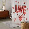 Romantic Valentine'S Day Love Theme Shower Curtain With Red Heart Balloon Design - Waterproof, Great For Bathroom Decoration