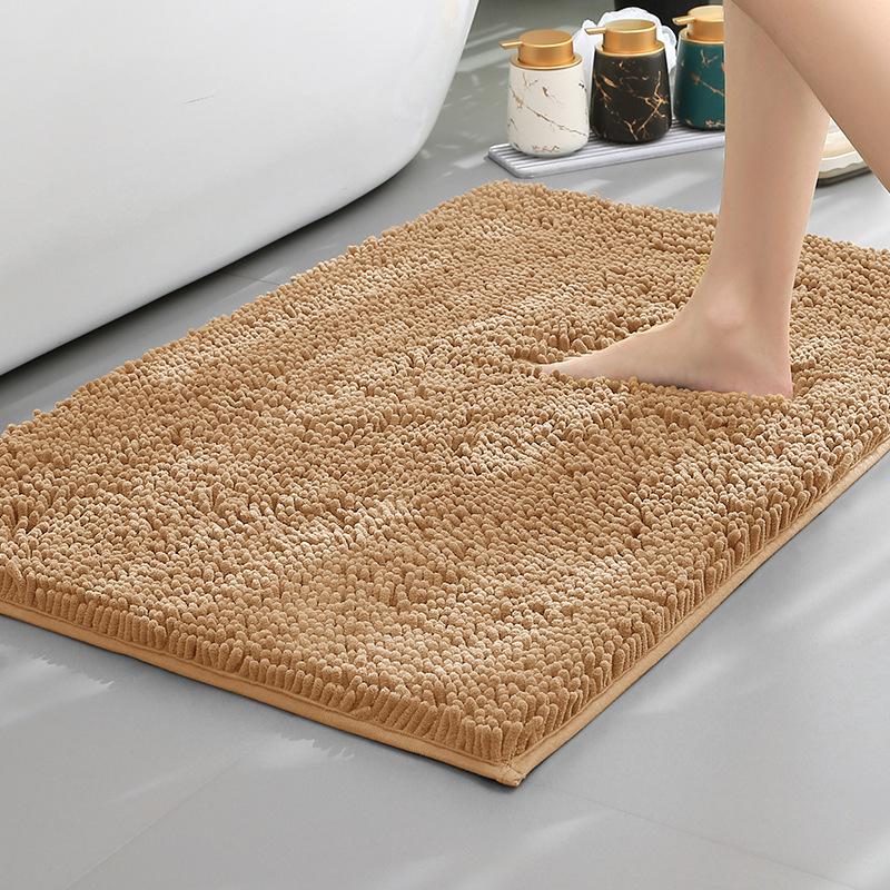 Chenier Thickened Solid Color Bathroom Floor Mat, Bathroom Non-Slip Foot Mat, Household Bathroom Door Absorbent Dirt-Resistant Carpet
