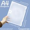 Portable A3 Organizer Storage Box Transparent Multifunctional Carrying Case Handheld Plastic Document Bag School Office Supplies