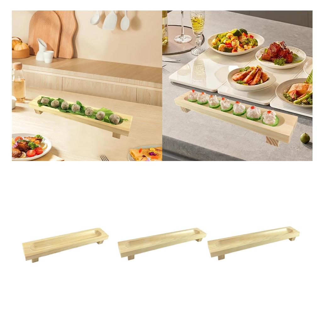 Luxury Serving Plates Wooden Sushi Board Decorative Platter Rectangular Tableware for Dining Room and Events