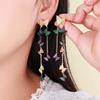 Exquisite Zircon Butterfly Earrings with Long Tassel