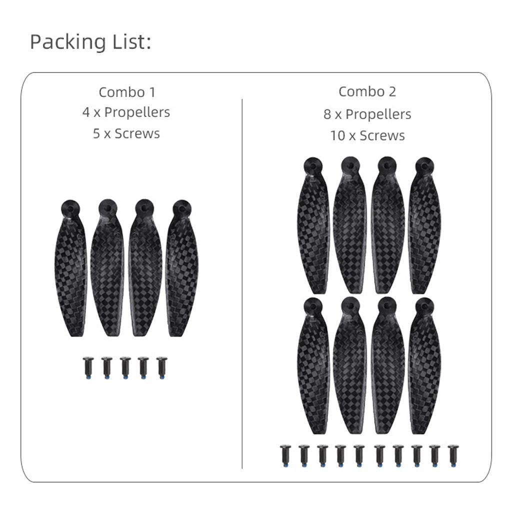 Carbon Fiber Low Noise Propeller Wing for Mini 2 Drone Noise Reduction Blade Pro