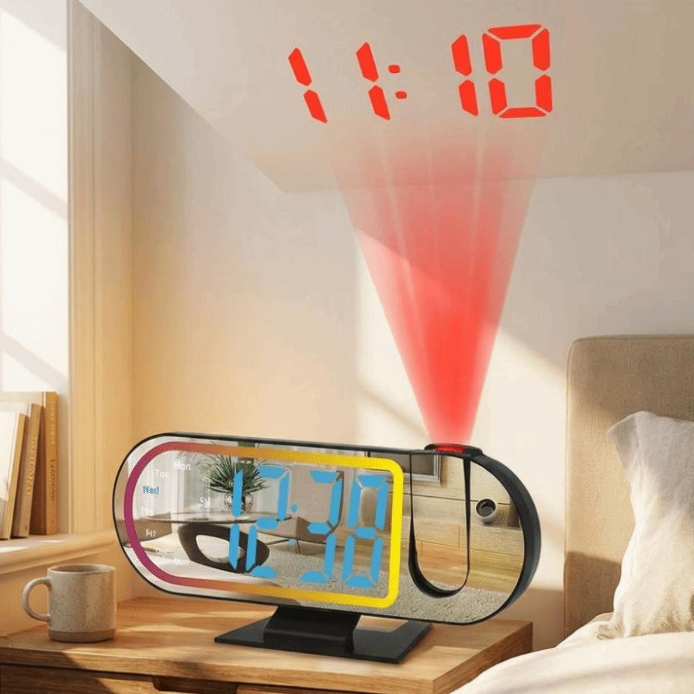 Large Screen Projection Alarm Clock Temperature Digital Alarm Clock LED Projection Clock Office