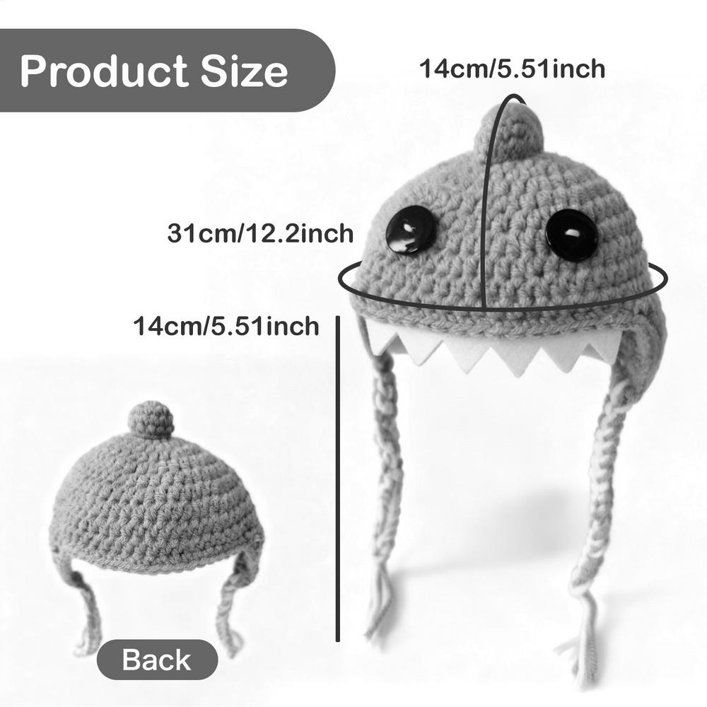 

Cute Hats For Cats Shark Shape Puppy Headwear Knitted Kitten Hat For Pet Parents Animal Lovers Photography Travel Shopping Theme серый