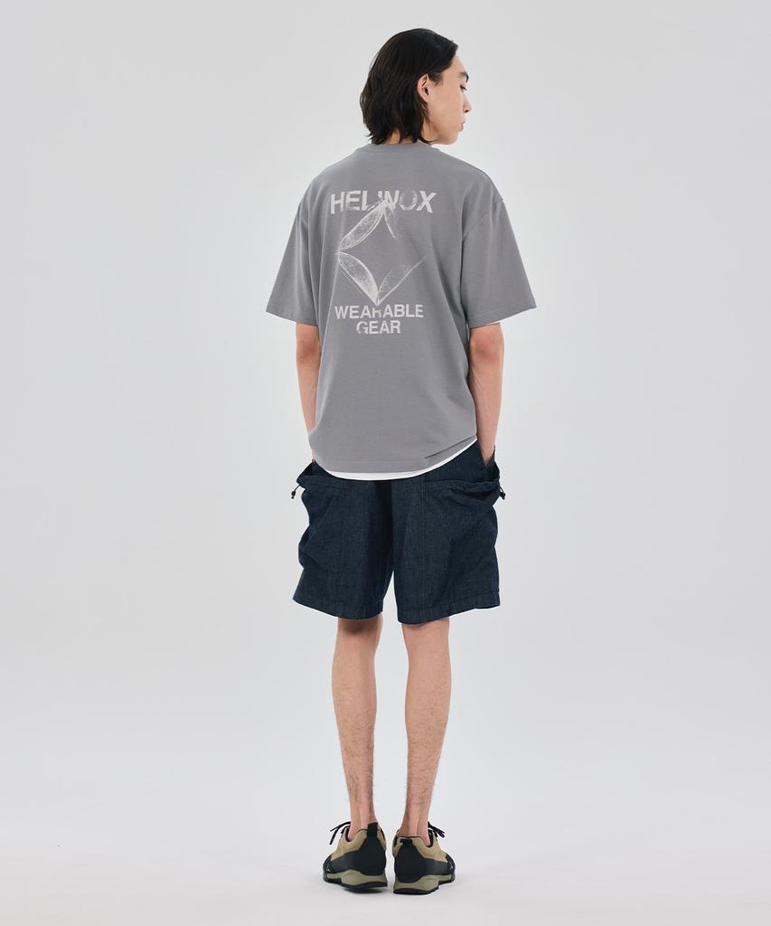 Hellinogseuweeo Magic Hours Logo Short Sleeve T-Shirt_Grey