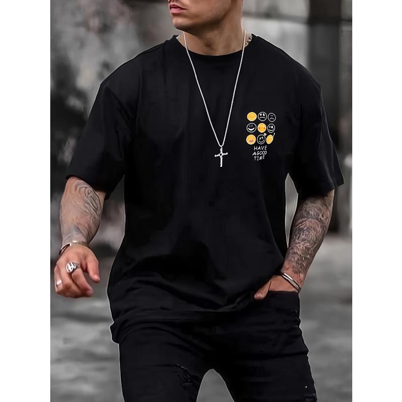 European Size Men'S Summer Print Short-Sleeve T-Shirt