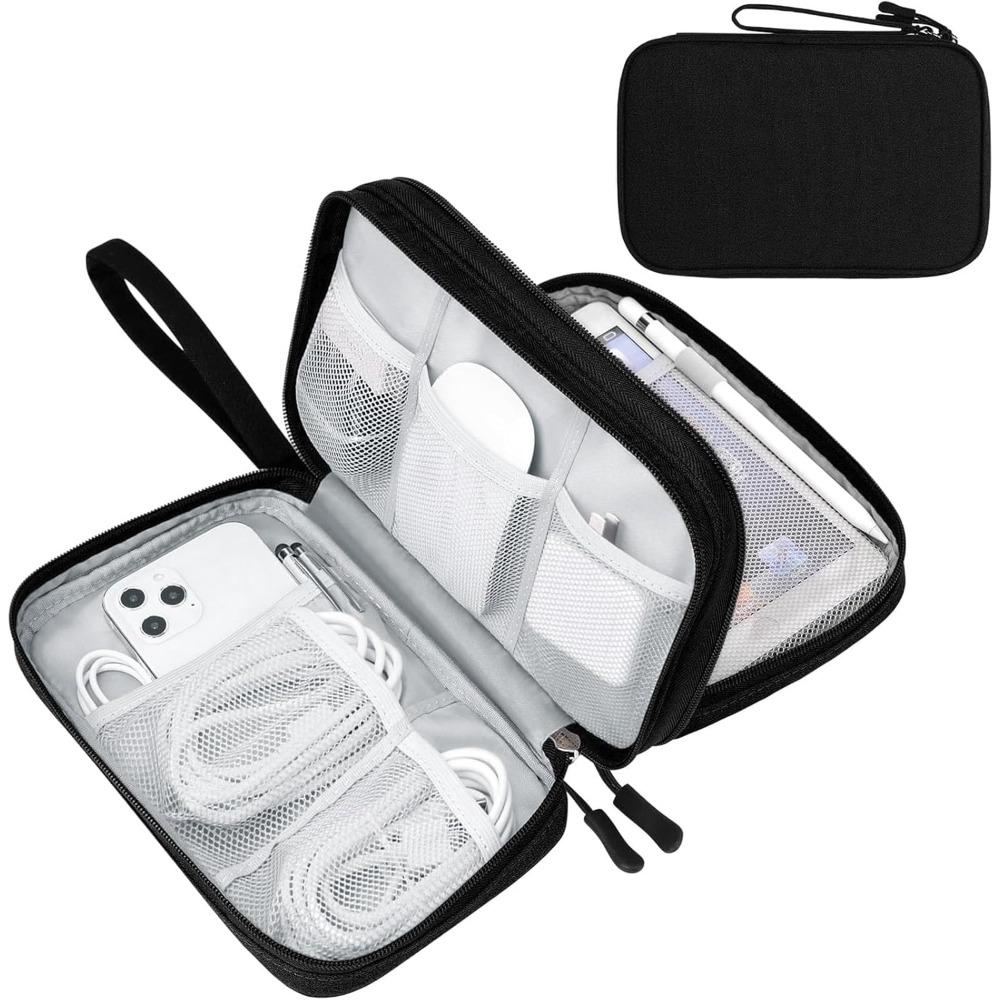 Travel Cable Organizer Bag Pouch Electronic Accessories Carry Case Portable Waterproof Double Layers All-in-One Storage