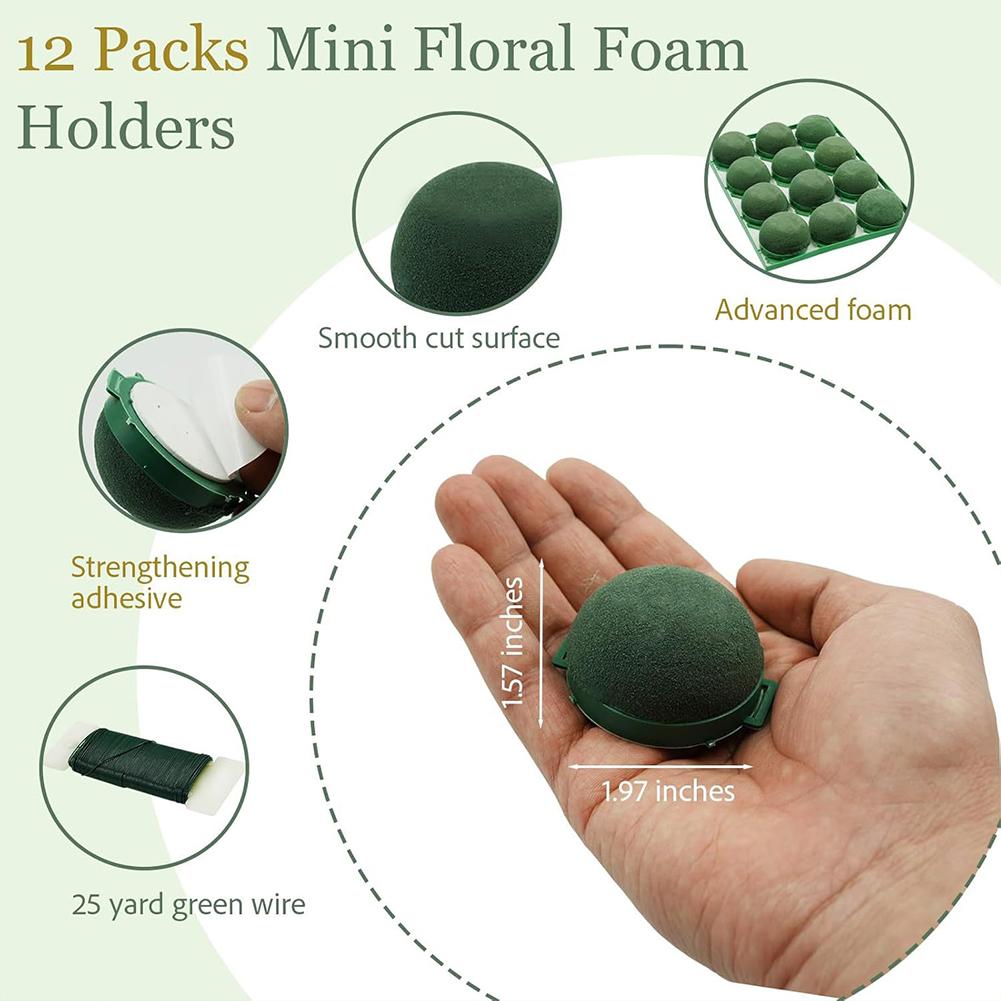12Pcs Round Floral Foam Mini Flower Foam Holder Keep Flowers Fresh Flower Arrangements Foam Art Craft Supplies