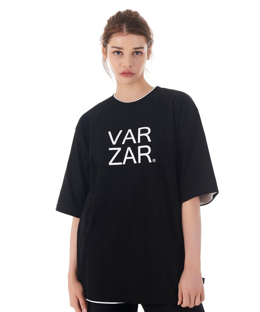 Bajal Original White Big Logo Short Sleeve T-Shirt Black