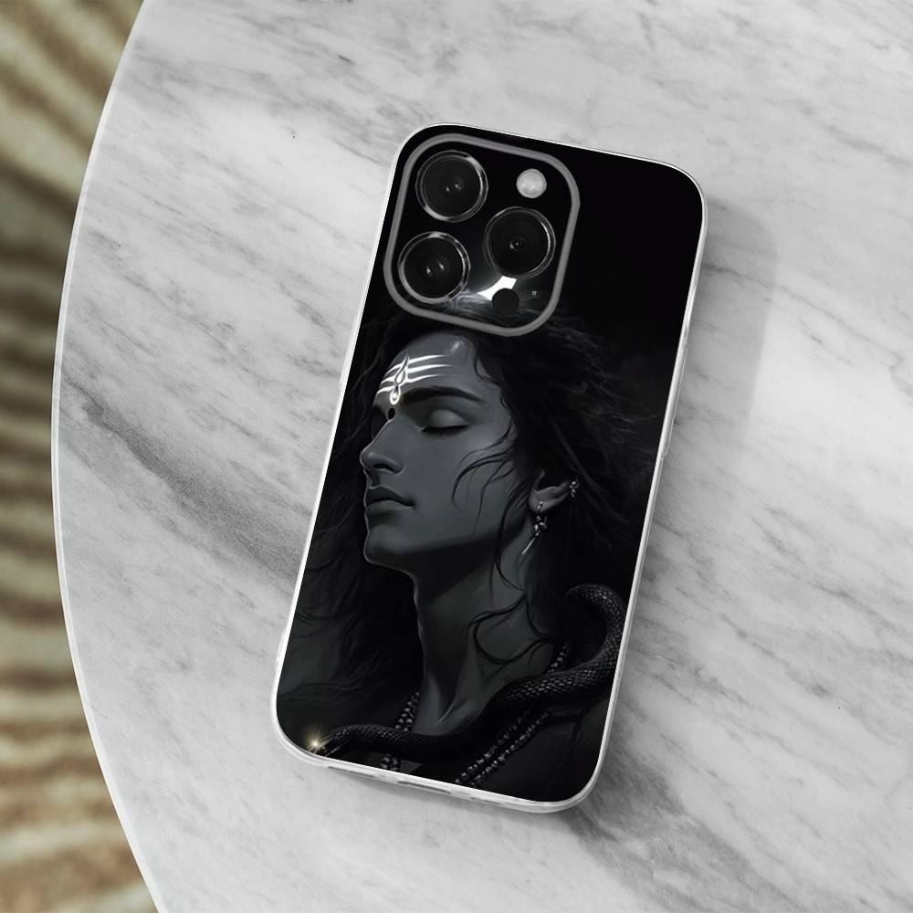 India Mythology Lord Shiva Case For iPhone 17,11,12,13,16,14,15,Pro,Max,Plus,X,XS,XR,SE,Mini Transparent Soft Silicone