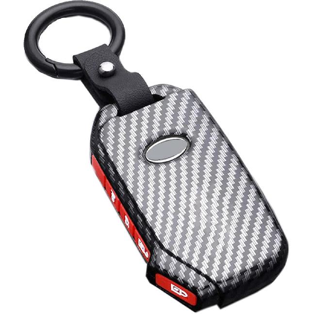 Key Fob Cover Case Fit for Kia Ceed Cerato Forte Niro Seltos Sorento Soul Sportage Telluride K5 Keyless Entry Remote Case Holder ABS Carbon Fiber