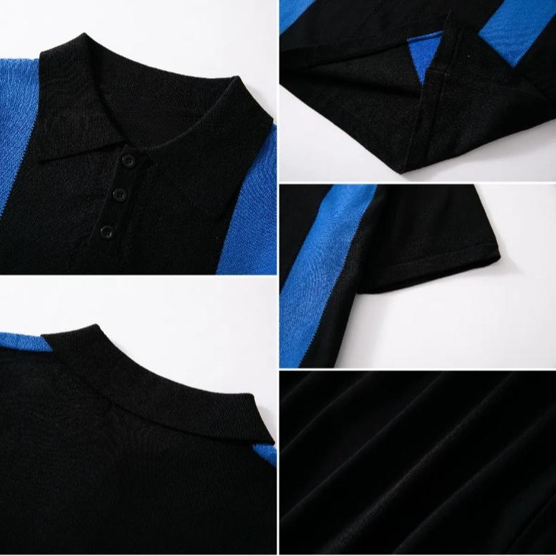Men's Knit Polo Shirts Short Sleeve Polo Shirt Lightweight Casual Golf Shirts Summer Breathable Collared T Shirts for Men Vacation Beach Soft Shirts
