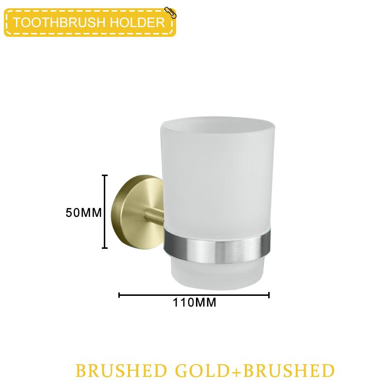 Brushed Gold & Brushed Bathroom Accessories Set Wall Mounted Clothes Hook Toilet Paper Holder Towel Bar Hardware Pendant