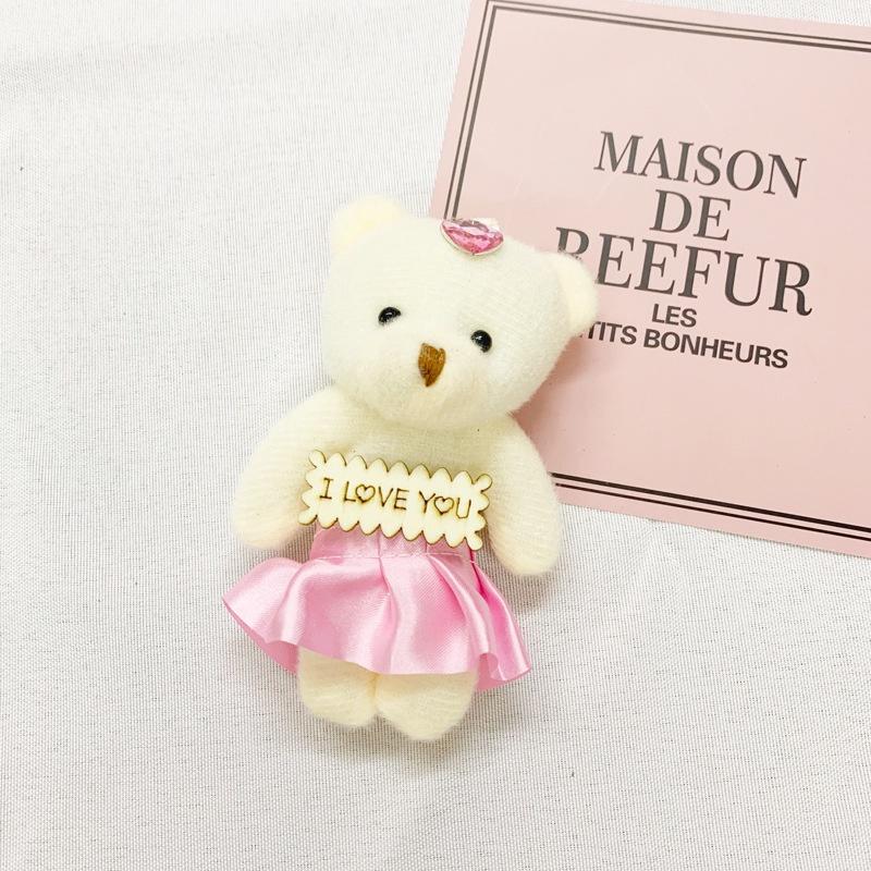 

Cute Cartoon Teddy Bear Plush Toy Wholesale Wedding Decoration Wedding Gift Hanging Pendant Characters) розовый