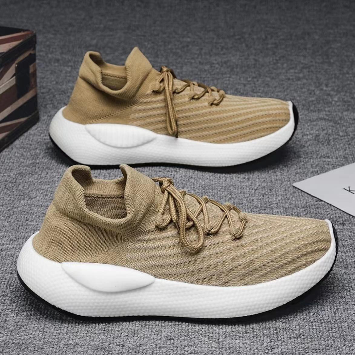 

Мужские нескользящие прогулочные кроссовки Легкие дышащие кроссовки без шнуровки Спортивная спортивная теннисная обувь Летающие вязаные беговые кроссовки для мужчин 43