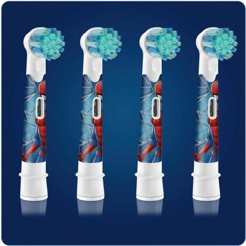 Braun Oral-B Kids' Soft Teeth Brush Refills, Spiderman Design, Set of 4