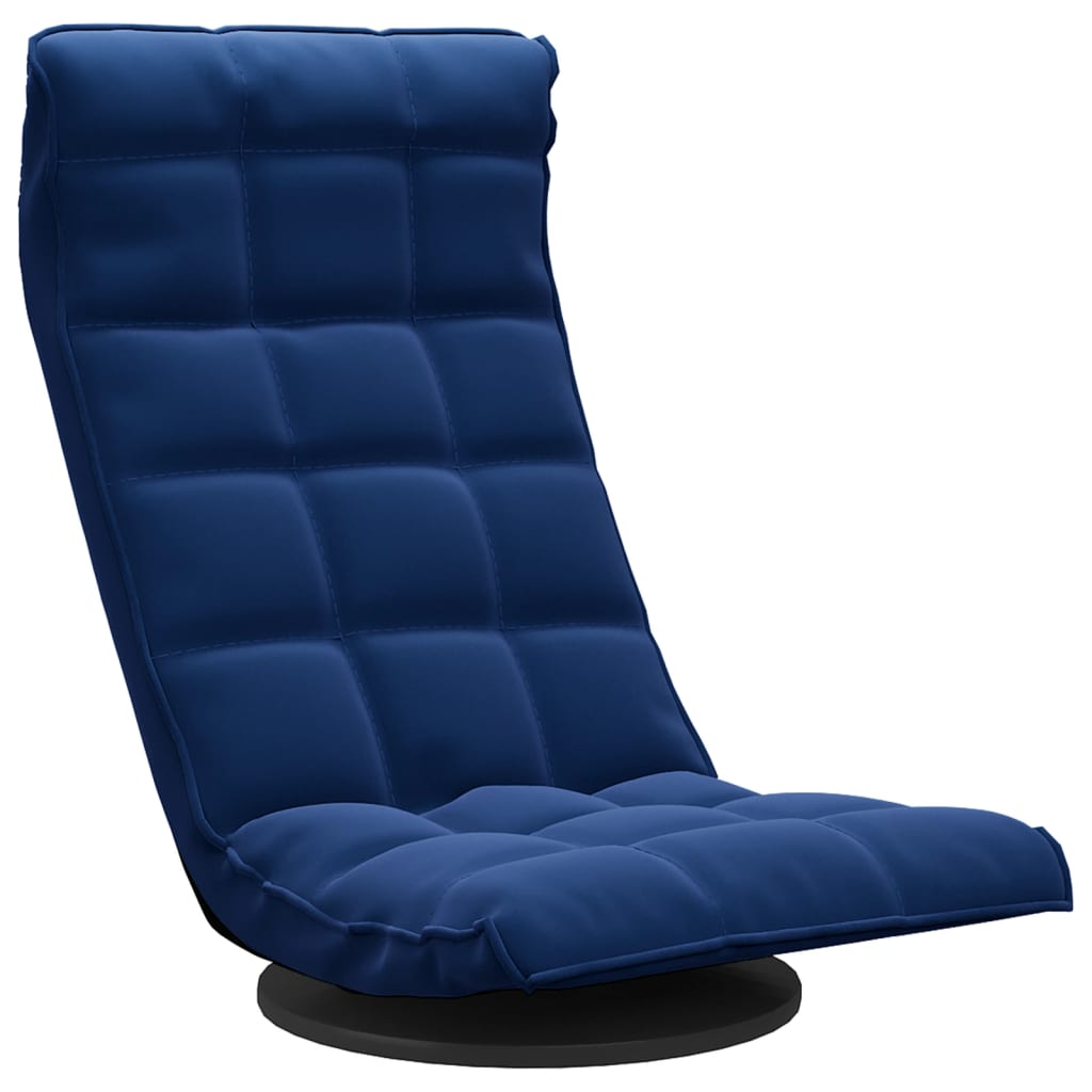 Floor Chair Swivel Blue Velvet