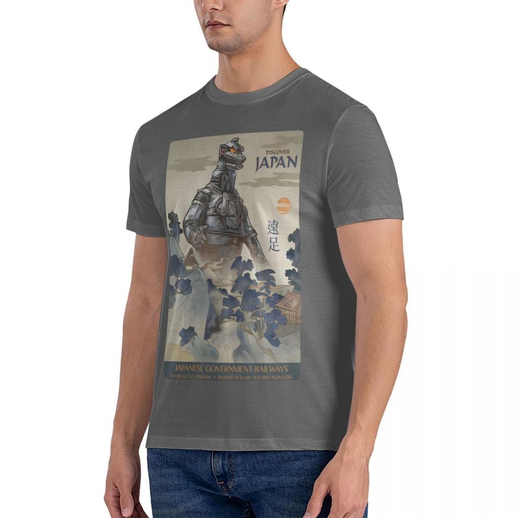 Mechagodzillaed Discover Japan Godzillaed Men's Over Size T-shirt Fashion Casual Short Sleeve Vintage Women Y2K Shirts