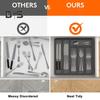 Kitchen Flatware Utensil Holder with Lid 6 Compartments Drawer Countertop Chopstick Spoon Fork Cutter Cutlery Storage Box Covered Organizer Tray