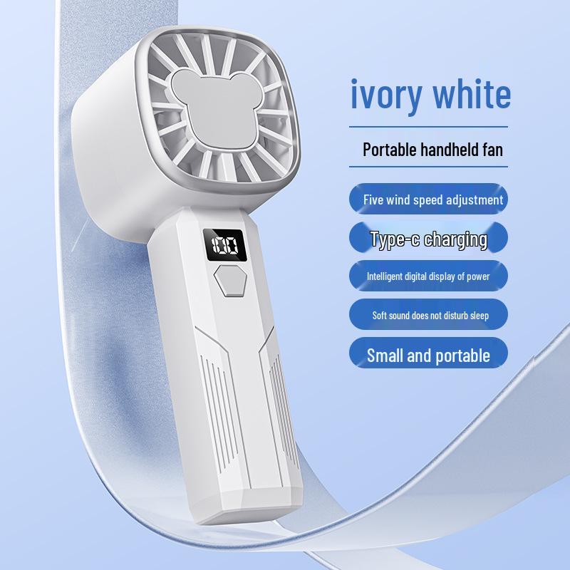 Portable USB Rechargeable Neck-Hanging Foldable Mini Handheld Fan with High-Speed Turbine