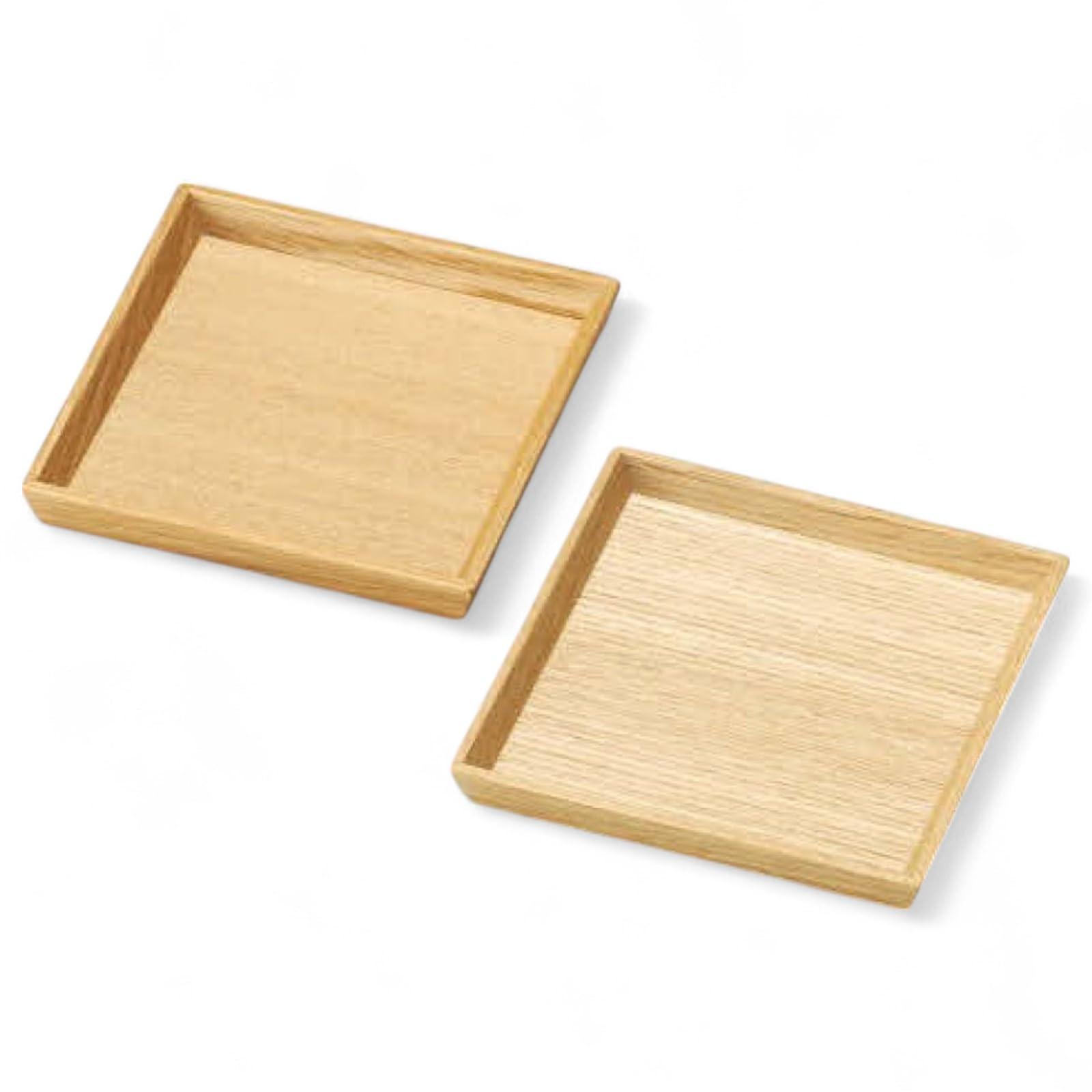 

Set of 2 Wooden Plates with Urethane Made in Japan J-kitchens Coating, PID-530445,