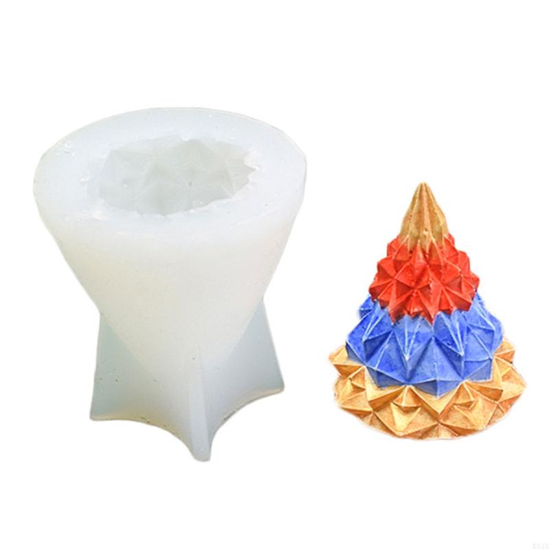 

KX4B Christmas Trees Mould DIY 3D Silicone Mold Making Ice Cubes Fondant Soaps Cake Decorating Tool Mousse Candles
