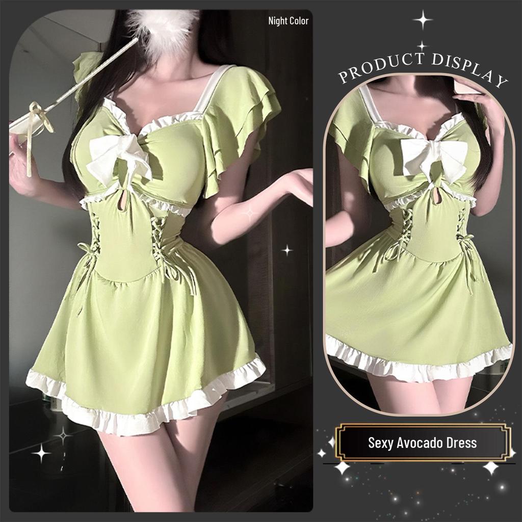 Jin Xiao High-End Avocado Dress Style Swimwear - Sexy, Sweet, and Conservative Belly Covering Design