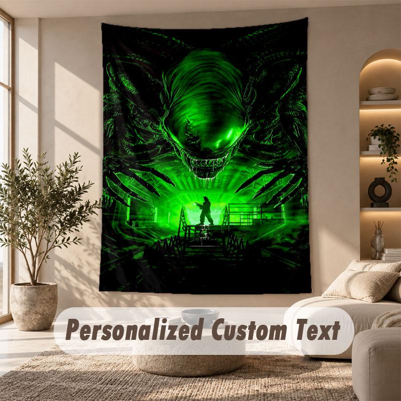 Wall Hanging Tapestry Art Cloth Bedroom Room Background DecorAlien Xenomorph
