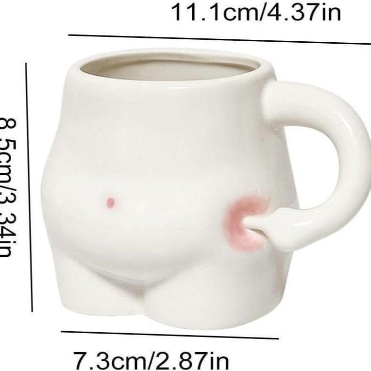 Taza de Cerámica de Moda con Lindo Diseño de Barriga Pellizcada - Perfecta para Café, Leche o Desayuno
