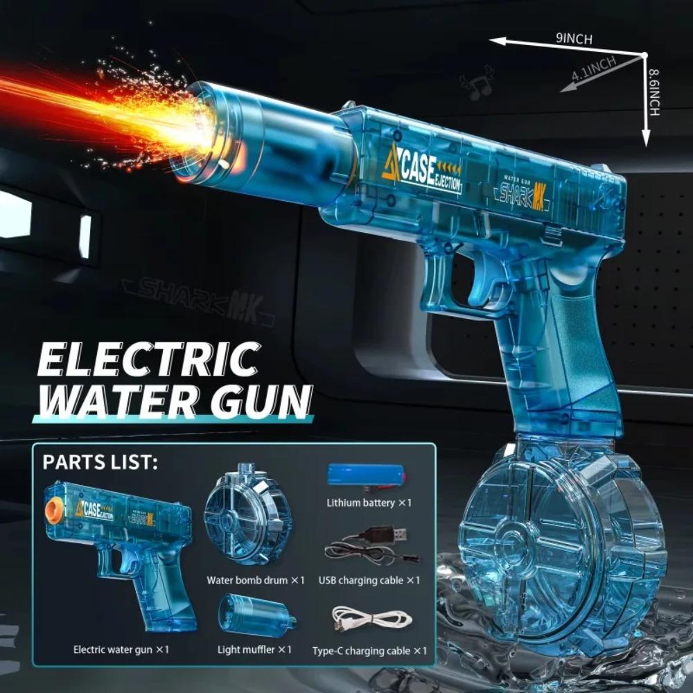 Led Breathe Fire Children Electric Water Gun Toys Automatic Lights Emitting Water Pistol Summer Outdoor Beach Pool Toy for Kids