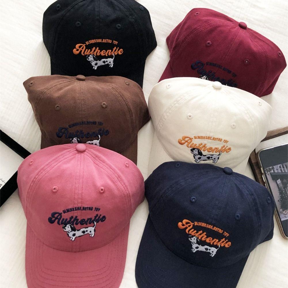 Retro Embroidery Baseball Cap Embroidered Sun Hat Simple Letter Baseball Hat  Outdoor