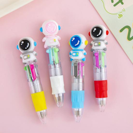 2 Piezas Bolígrafo Retráctil de 4 Colores Dibujos Animados Mini Bolígrafos a Base de Aceite para Estudiantes Escritura Suave Divertidas Suministros Escolares Premio de Aula para Niños.